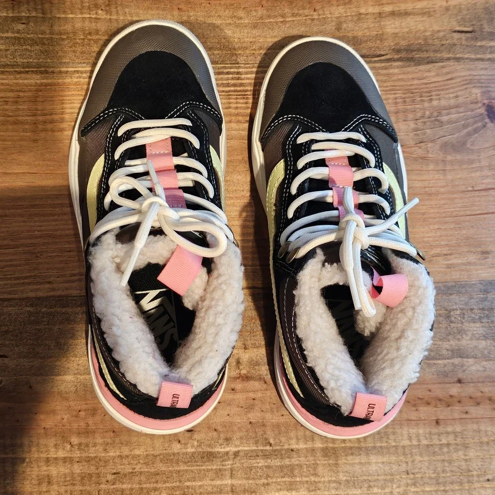 Vans Youth UltraRange EXO Hi MTE-1 Sneaker Boot Black Brown Pink Sherpa Lined 5 - Picture 5 of 10